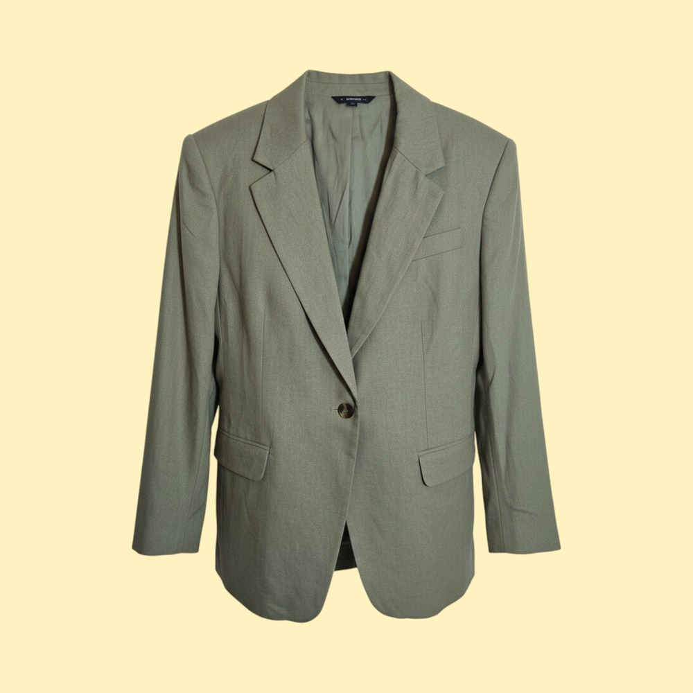 Express Olive Green Single-Button Blazer